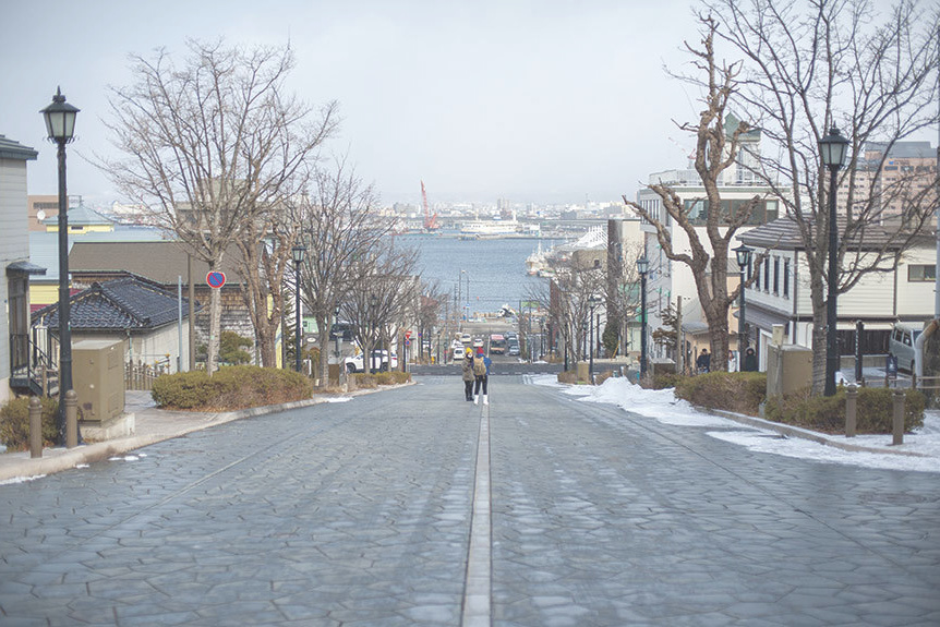 雪の少ない函館市八幡坂  2020年1月25日撮影